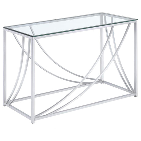 Lille Chrome Glass Top Rectangular Sofa Table Accents from Coaster - Luna Furniture