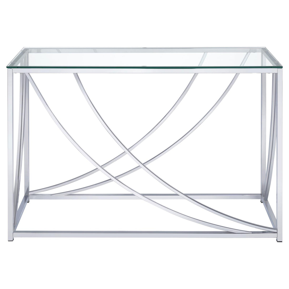 Lille Chrome Glass Top Rectangular Sofa Table Accents from Coaster - Luna Furniture