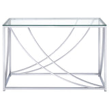 Lille Chrome Glass Top Rectangular Sofa Table Accents from Coaster - Luna Furniture