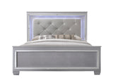 Lillian Silver King LED Upholestered Bed from Crown Mark - Luna Furniture
