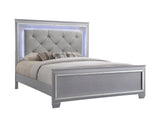 Lillian Silver King LED Upholestered Bed from Crown Mark - Luna Furniture