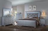 Lillian Silver King LED Upholestered Bed from Crown Mark - Luna Furniture