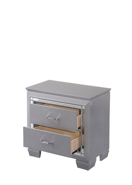 Lillian Silver Nightstand from Crown Mark - Luna Furniture
