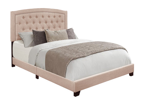 Linda Beige Queen Upholstered Bed from Homelegance - Luna Furniture