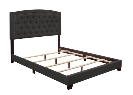 Linda Dark Gray King Upholstered Bed from Homelegance - Luna Furniture