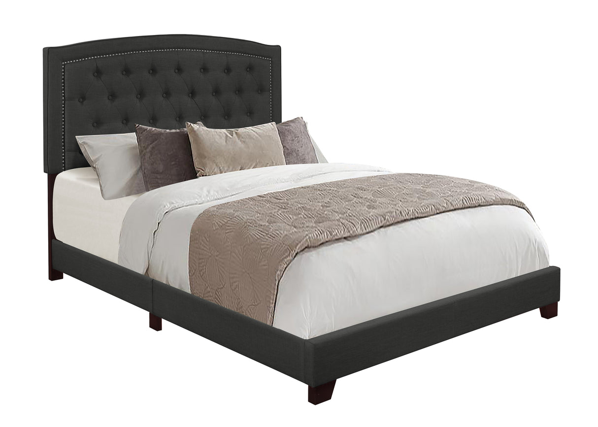 Linda Dark Gray Queen Upholstered Bed from Homelegance - Luna Furniture