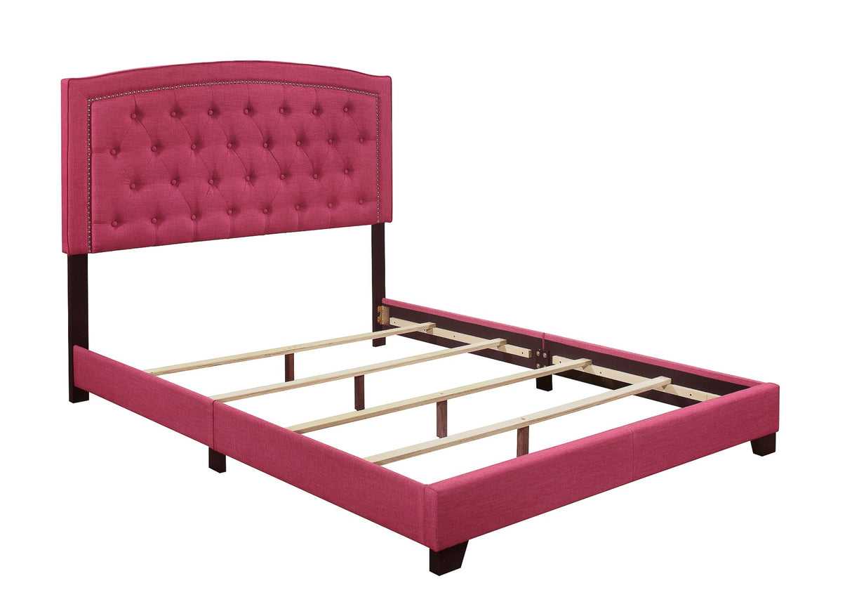 Linda Pink Queen Upholstered Bed from Homelegance - Luna Furniture