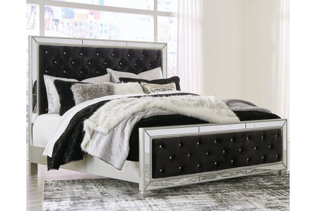 Lindenfield Silver Queen Upholstered Panel Bed from Ashley - Luna Furniture