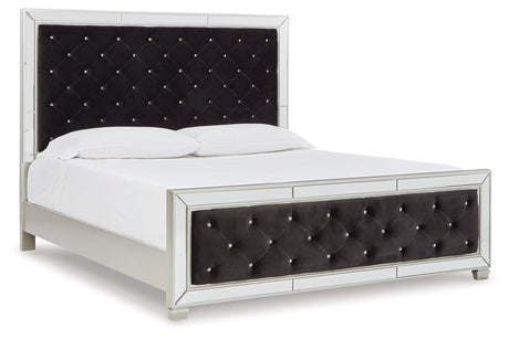 Lindenfield Silver Queen Upholstered Panel Bed from Ashley - Luna Furniture