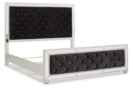 Lindenfield Silver Queen Upholstered Panel Bed from Ashley - Luna Furniture