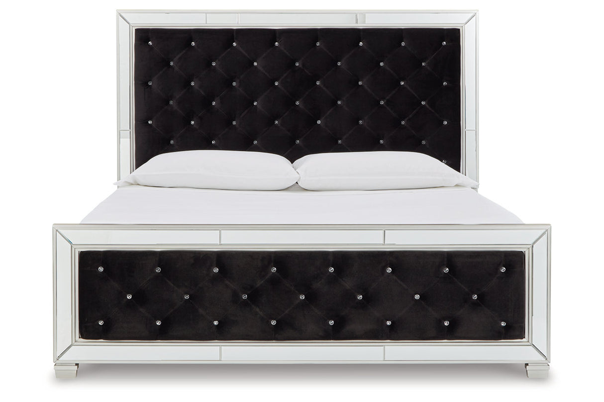 Lindenfield Silver Queen Upholstered Panel Bed from Ashley - Luna Furniture