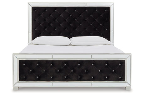 Lindenfield Silver Queen Upholstered Panel Bed from Ashley - Luna Furniture