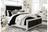 Lindenfield Silver Queen Upholstered Panel Bed from Ashley - Luna Furniture
