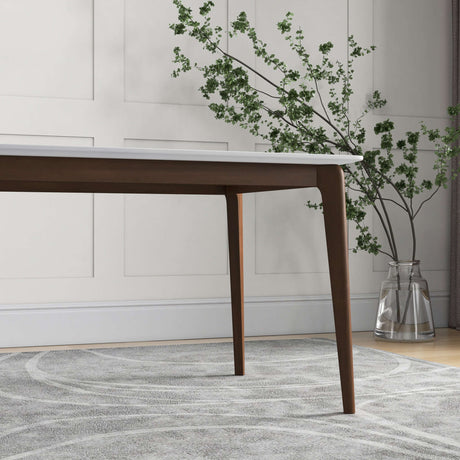 Lindsey Mid-Century Modern Solid Wood White Top Dining Table from Midinmod - Luna Furniture