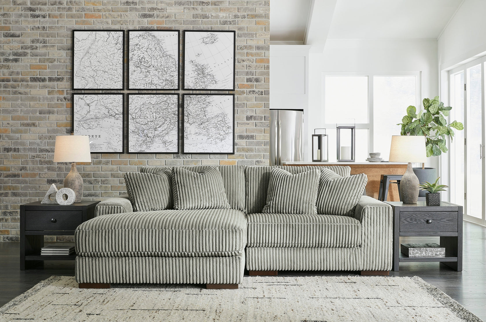 Lindyn Fog 2-Piece LAF Chaise Sectional from Ashley - Luna Furniture