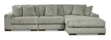 Lindyn Fog 3-Piece RAF Chaise Sectional from Ashley - Luna Furniture