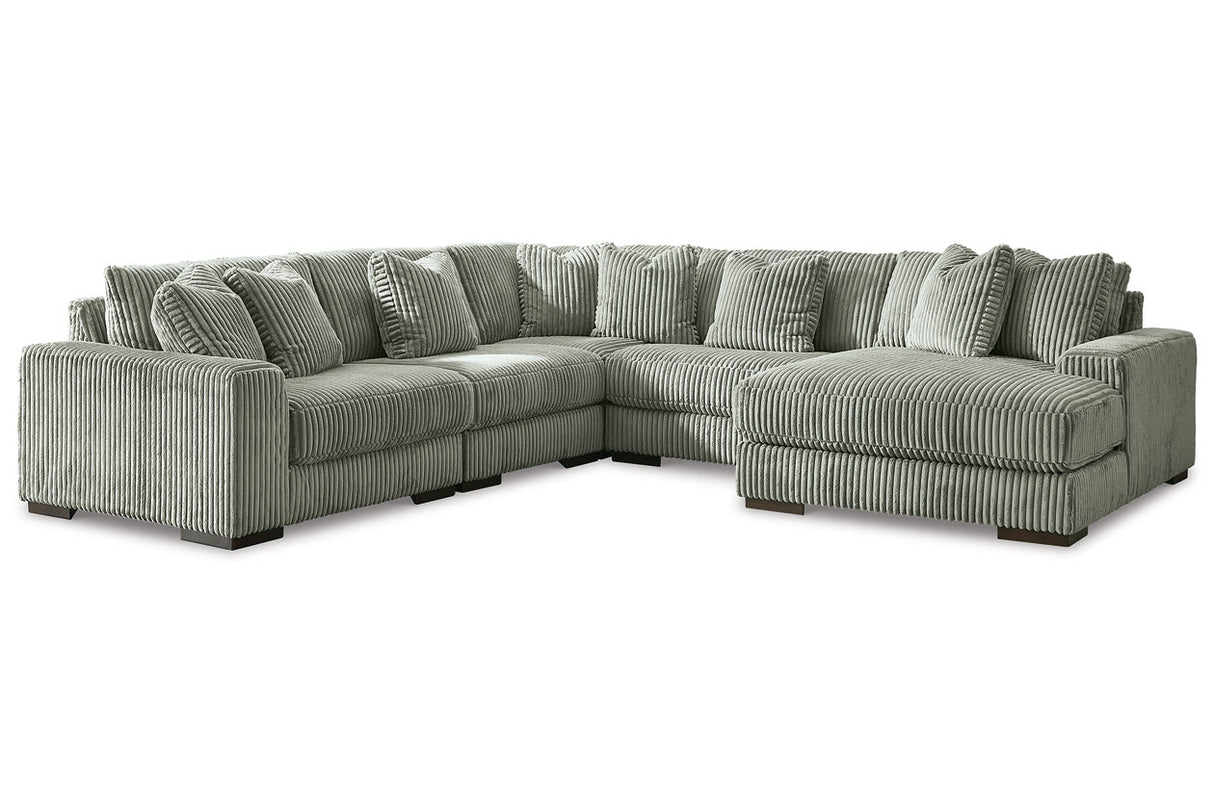 Lindyn Fog 5-Piece RAF Chaise Sectional from Ashley - Luna Furniture