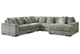 Lindyn Fog 5-Piece RAF Chaise Sectional from Ashley - Luna Furniture
