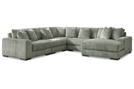 Lindyn Fog 5-Piece RAF Chaise Sectional from Ashley - Luna Furniture