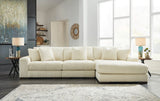 Lindyn Ivory 3-Piece RAF Chaise Sectional from Ashley - Luna Furniture