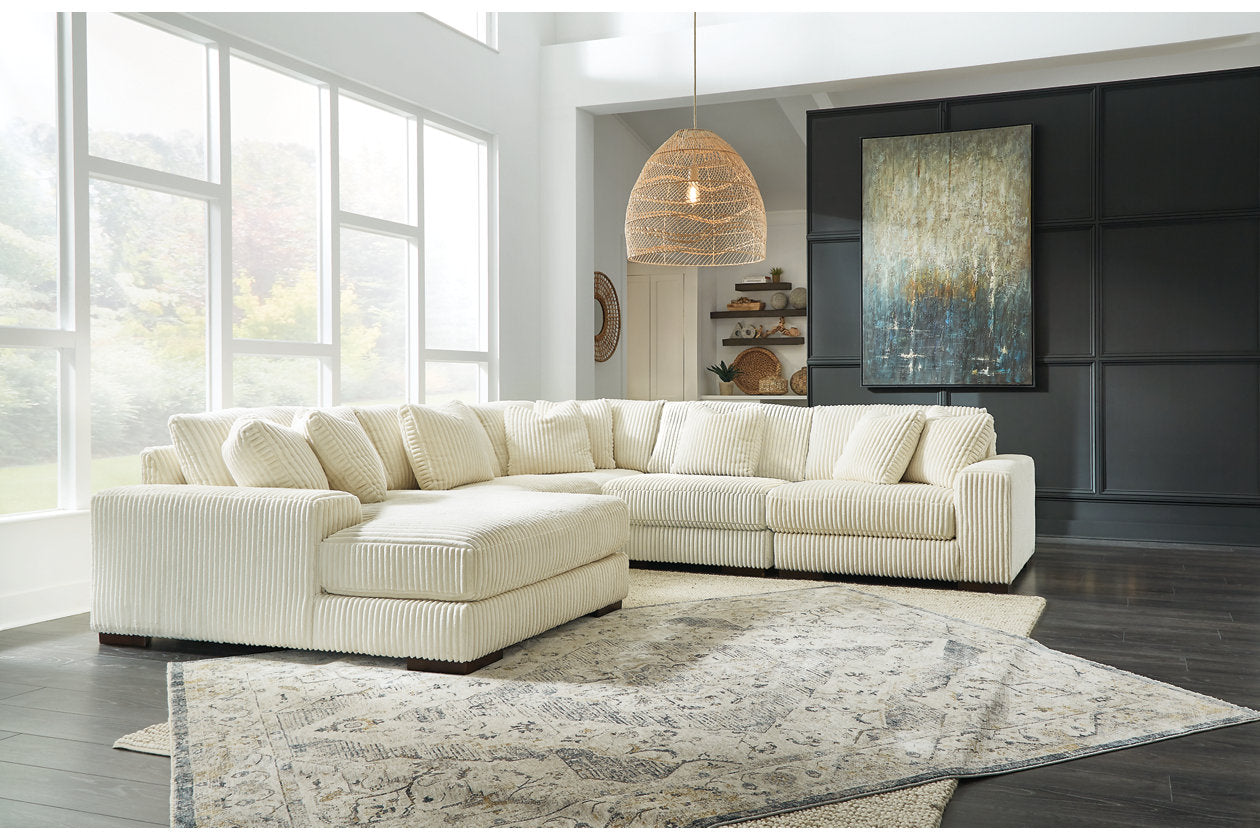 Lindyn Ivory 5-Piece LAF Chaise Sectional – Luna Furniture