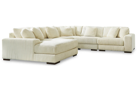 Lindyn Ivory 5-Piece LAF Chaise Sectional from Ashley - Luna Furniture