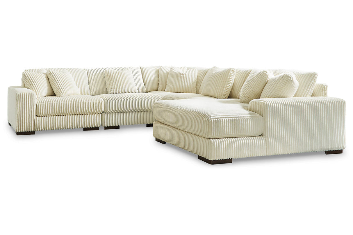 Lindyn Ivory 5-Piece RAF Chaise Sectional from Ashley - Luna Furniture