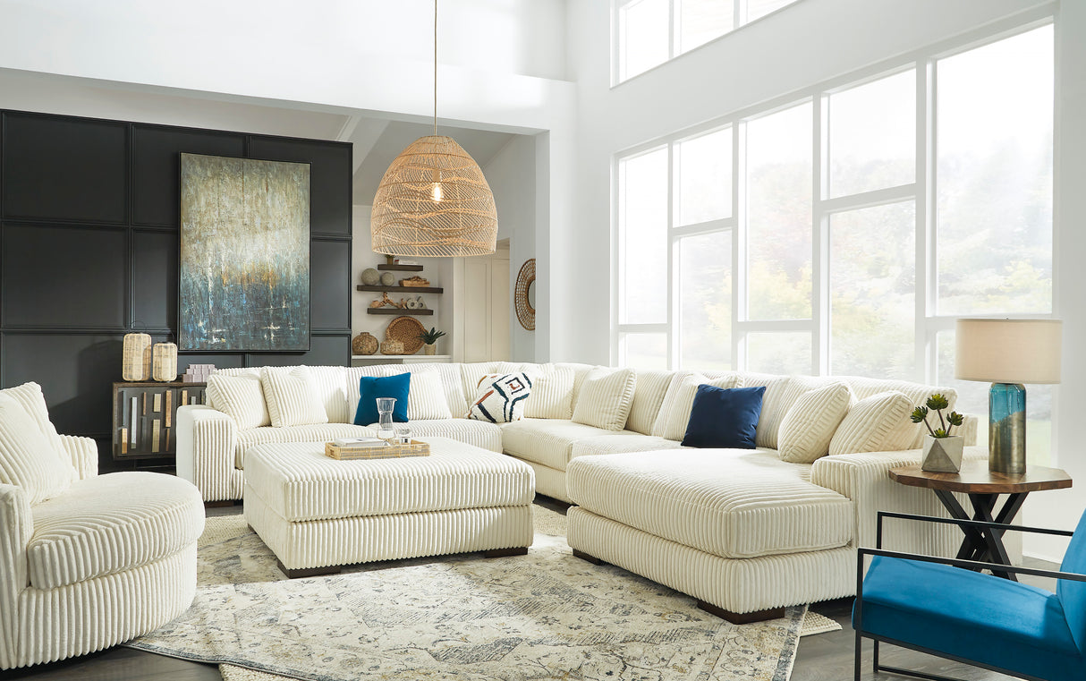 Lindyn Ivory 6-Piece RAF Chaise Sectional from Ashley - Luna Furniture