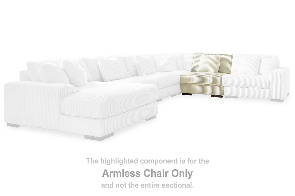 Lindyn Ivory Armless Chair from Ashley - Luna Furniture