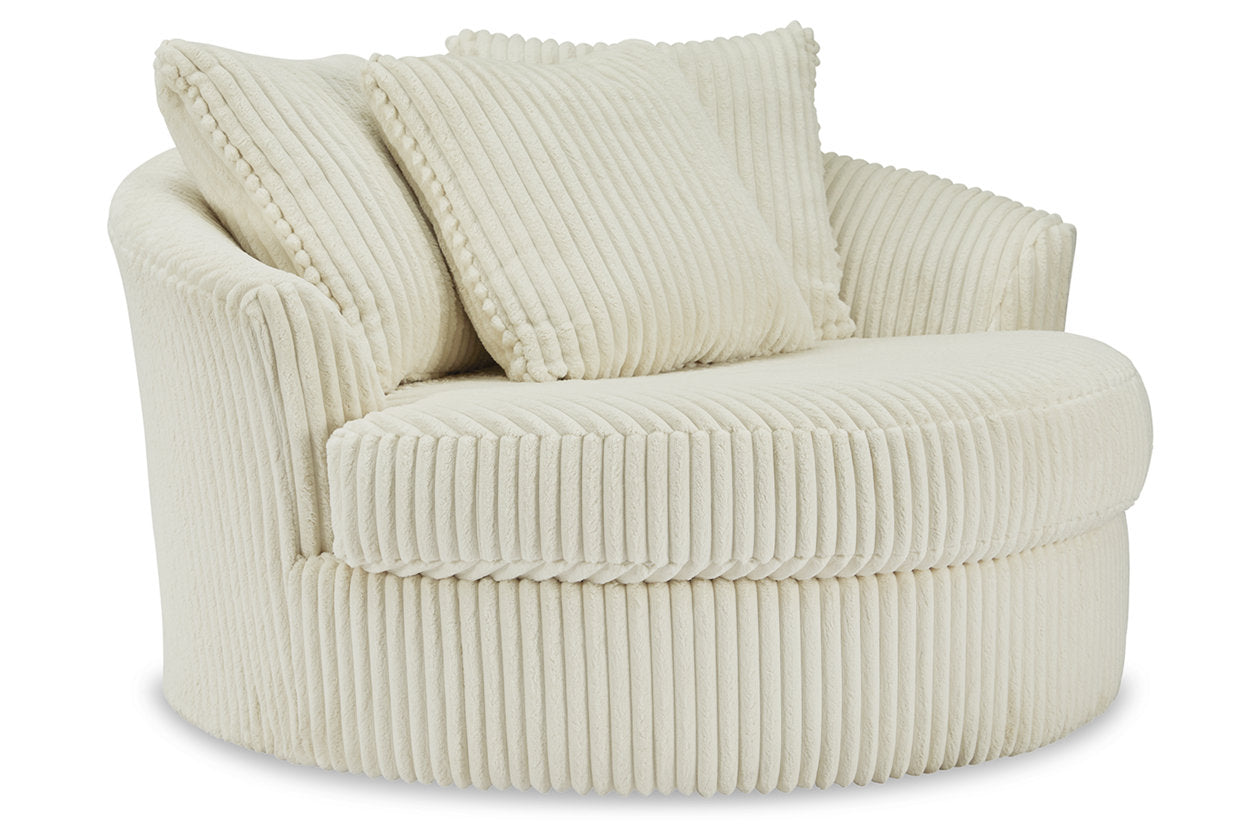 Ashley Lindyn Ivory Oversized Swivel Accent Chair – Luna Furniture