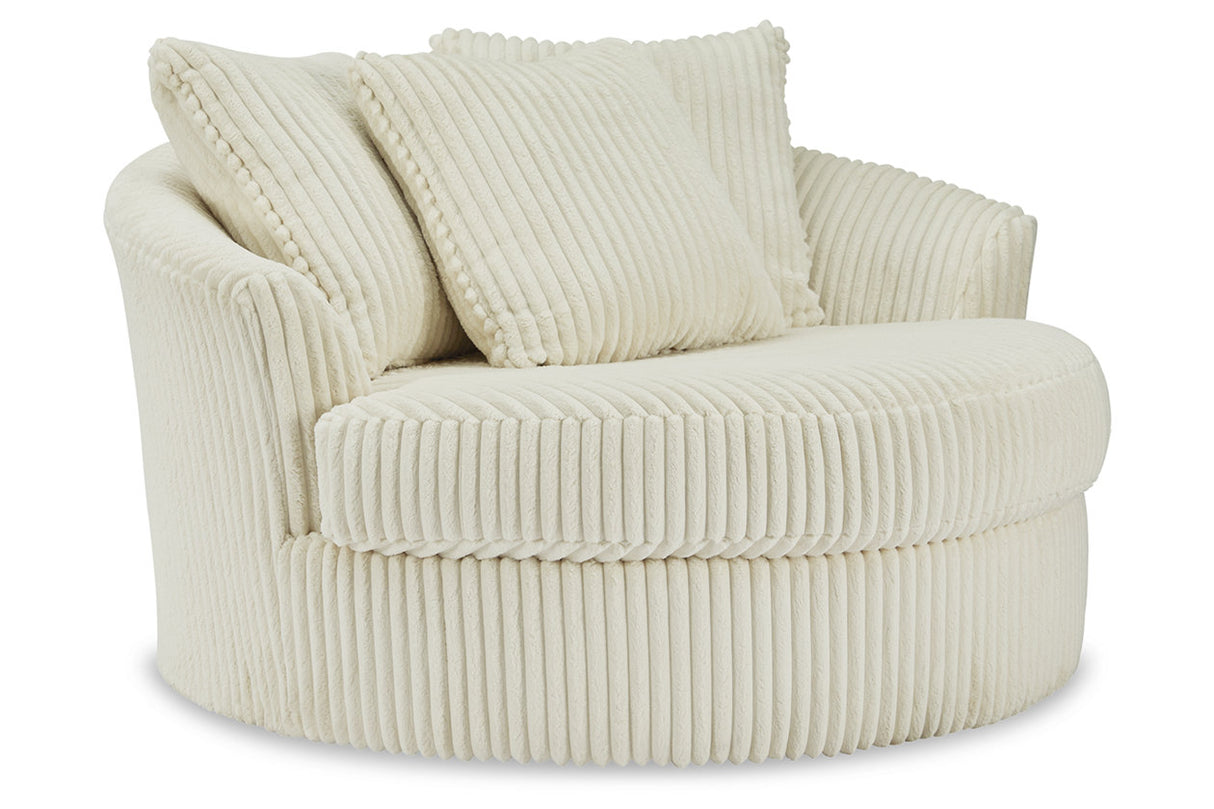 Lindyn Ivory Oversized Swivel Accent Chair from Ashley - Luna Furniture