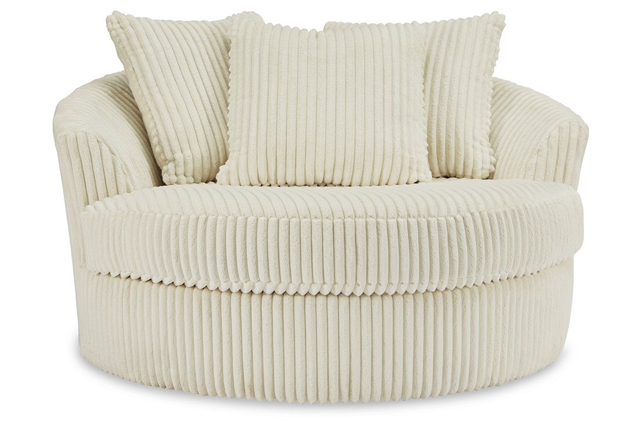Lindyn Ivory Oversized Swivel Accent Chair from Ashley - Luna Furniture