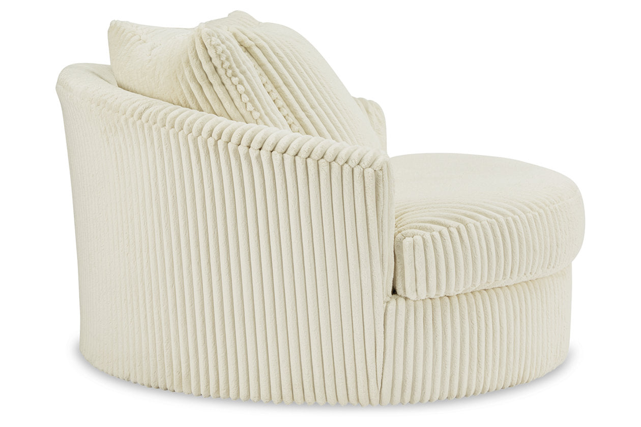 Lindyn Ivory Oversized Swivel Accent Chair from Ashley - Luna Furniture