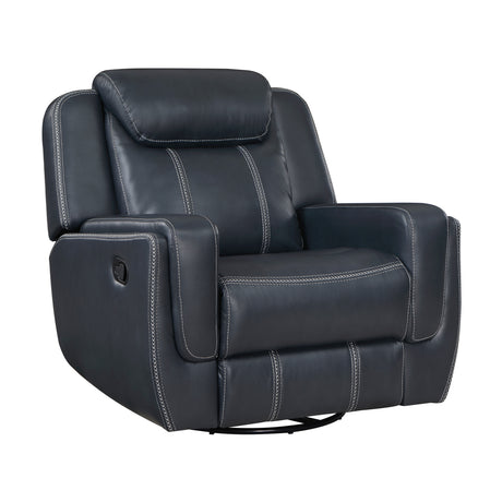 Littleton Blue Swivel Glider Reclining Chair from Homelegance - Luna Furniture