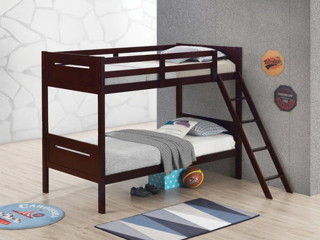 Littleton Espresso Twin/Twin Bunk Bed from Coaster - Luna Furniture