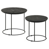 Loannis Matte Black 2-Piece Round Nesting Table from Coaster - Luna Furniture