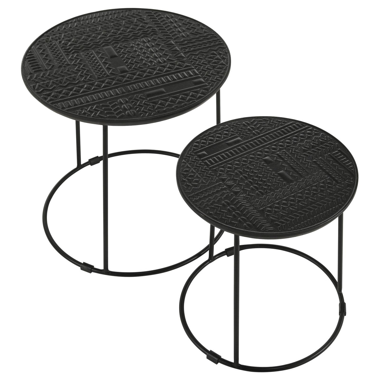 Loannis Matte Black 2-Piece Round Nesting Table from Coaster - Luna Furniture