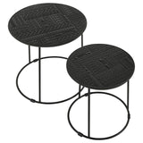 Loannis Matte Black 2-Piece Round Nesting Table from Coaster - Luna Furniture
