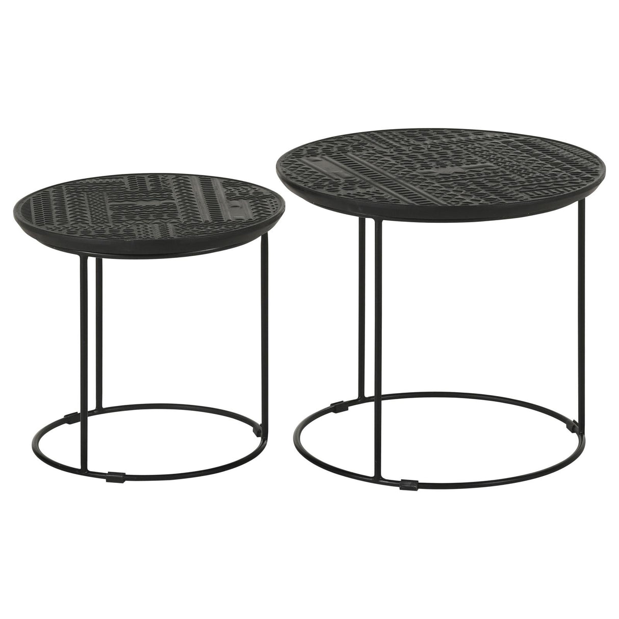 Loannis Matte Black 2-Piece Round Nesting Table from Coaster - Luna Furniture