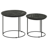 Loannis Matte Black 2-Piece Round Nesting Table from Coaster - Luna Furniture