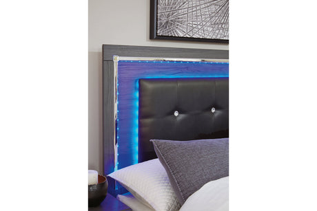 Lodanna Gray Full LED Upholstered Panel Bed from Ashley - Luna Furniture