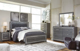 Lodanna Gray LED Upholstered Panel Bedroom Set from Ashley - Luna Furniture