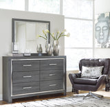 Lodanna Gray LED Upholstered Panel Bedroom Set from Ashley - Luna Furniture
