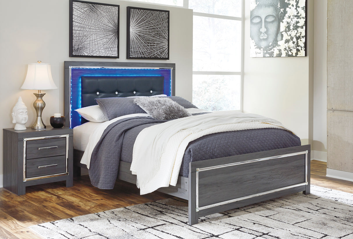 Lodanna Gray LED Upholstered Platform Bedroom Set from Ashley - Luna Furniture