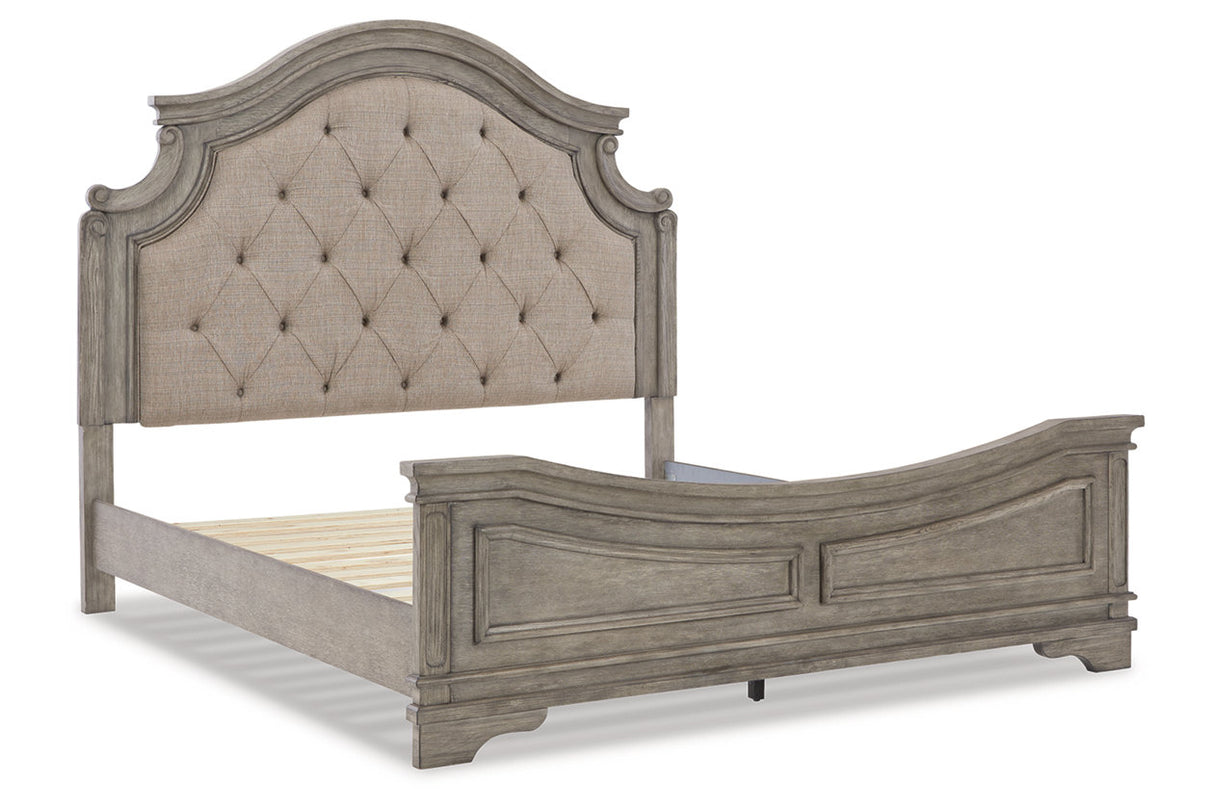 Lodenbay Antique Gray King Upholstered Panel Bed from Ashley - Luna Furniture