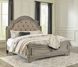 Lodenbay Antique Gray Upholstered Panel Bedroom Set from Ashley - Luna Furniture