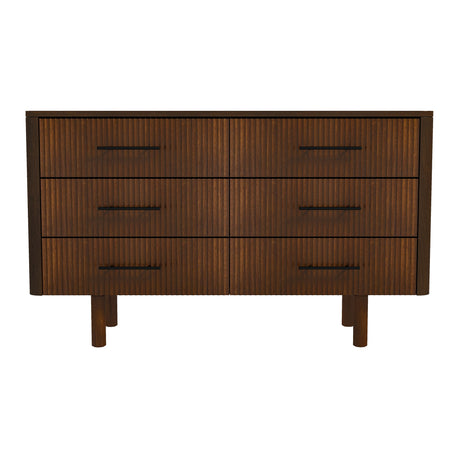 Logan Mid Century Modern Walnut Dresser with 6 Drawers from Midinmod - Luna Furniture