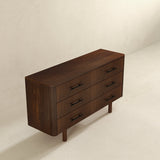 Logan Mid Century Modern Walnut Dresser with 6 Drawers from Midinmod - Luna Furniture