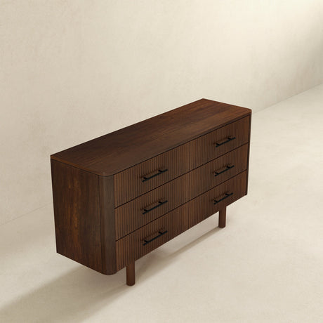 Logan Mid Century Modern Walnut Dresser with 6 Drawers from Ashcroft Furniture - Luna Furniture