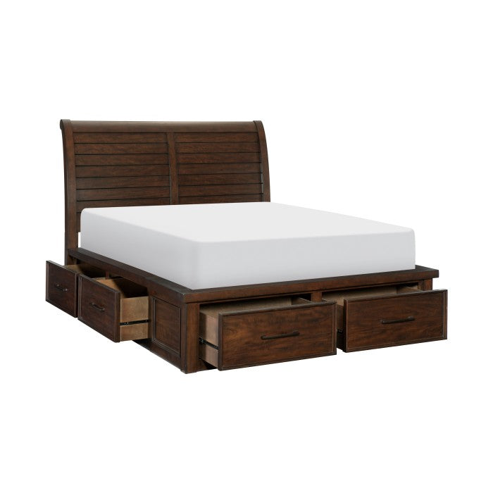 Logandale Brown Sleigh Storage Platform Bedroom Set from Homelegance - Luna Furniture